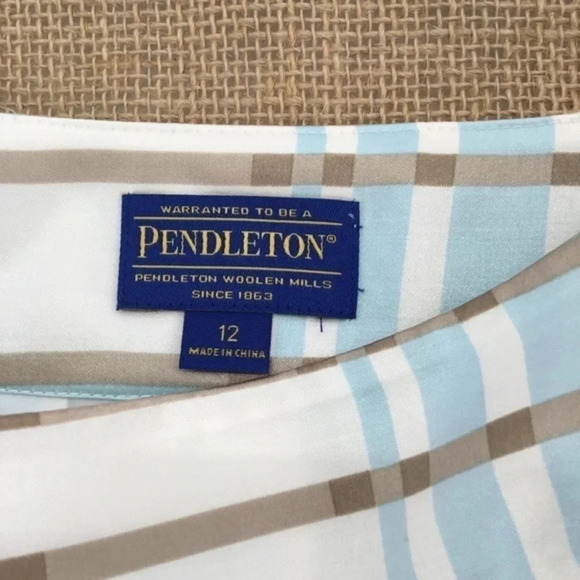 Pendleton Women’s Pleated Silk Skirt Business Casual Stripe Size 12 - Picture 4 of 7